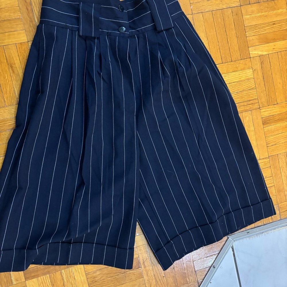 Vintage 80s pinstripes culottes feels like wool * accepting offers - Picture 5 of 8